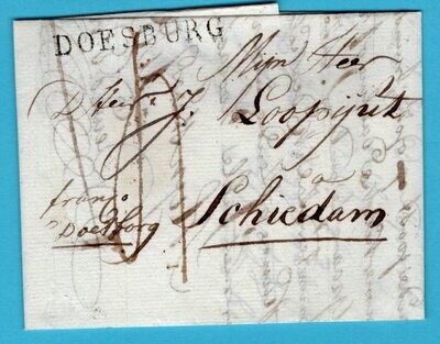 NEDERLAND complete brief 1814 Doesburg naar Schiedam