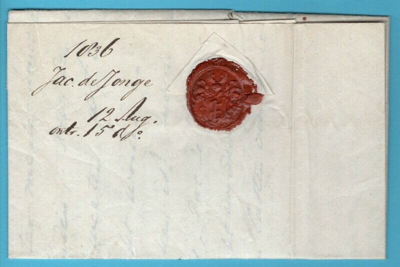 NEDERLAND diligence brief 1836 Meppel naar Schiedam