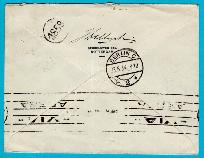 NEDERLAND Zeppelin Argentinië fahrt 1934 Rotterdam
