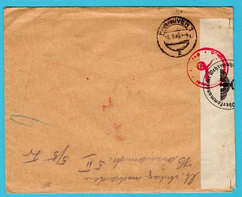 NEDERLAND R brief 1940 Rotterdam naar Duitsland met censuur