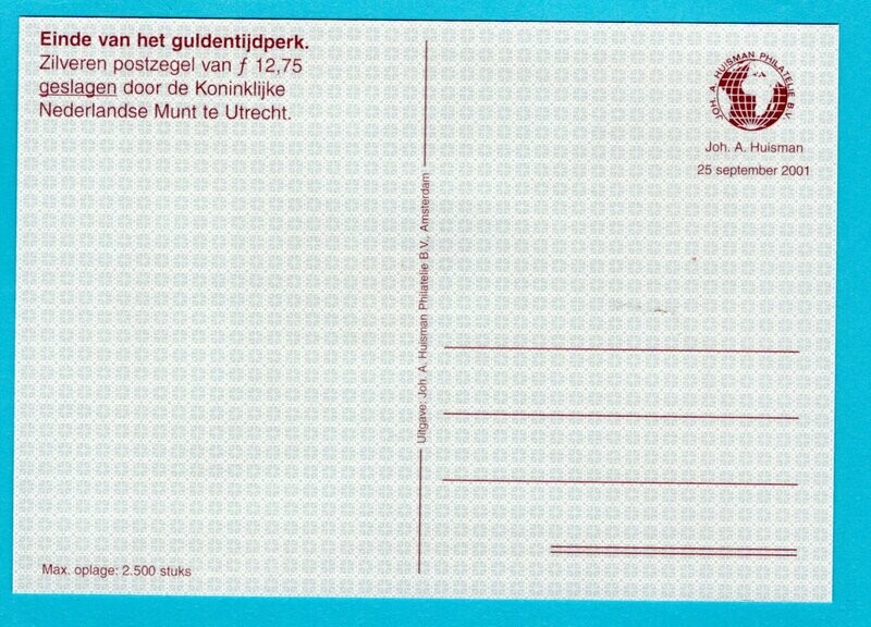 NEDERLAND maximumkaart 2001 zilveren R zegel