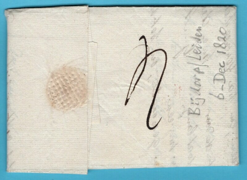NEDERLAND complete brief 1820 Leiden franco naar Drunen