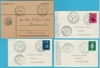 NEDERLAND Europees PTT congres 1959 brief + kaarten + Brief