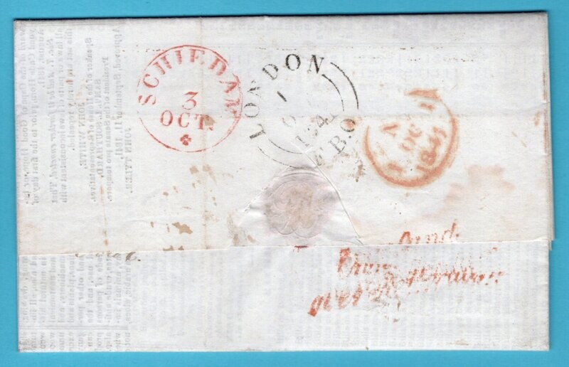 USA handelsbericht 1841 New York naar London forwarded Schiedam