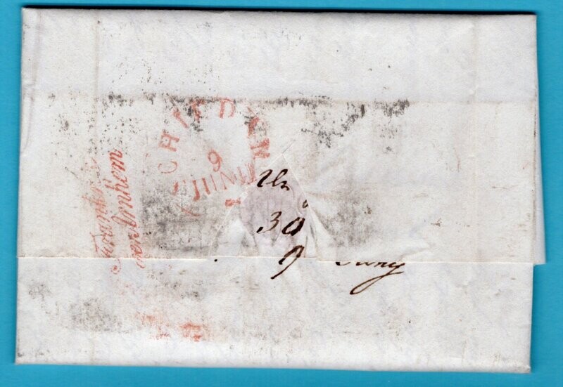 USA complete brief 1833 New York naar Schiedam over Arnhem