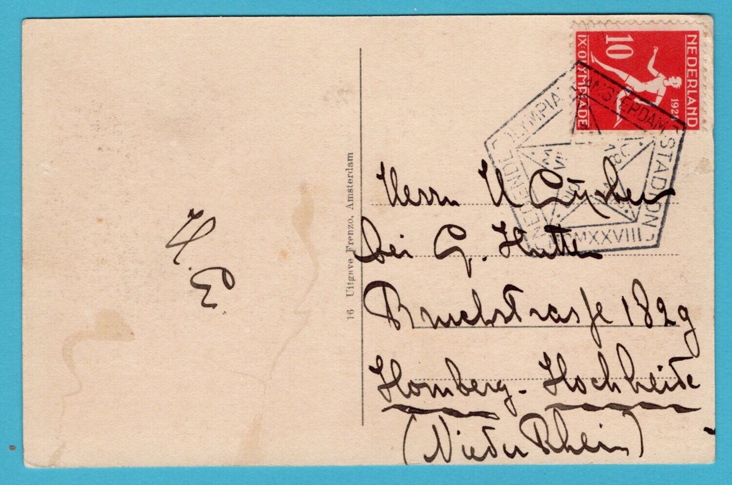 NEDERLAND prentbriefkaart 1928 Amsterdam Olympiade