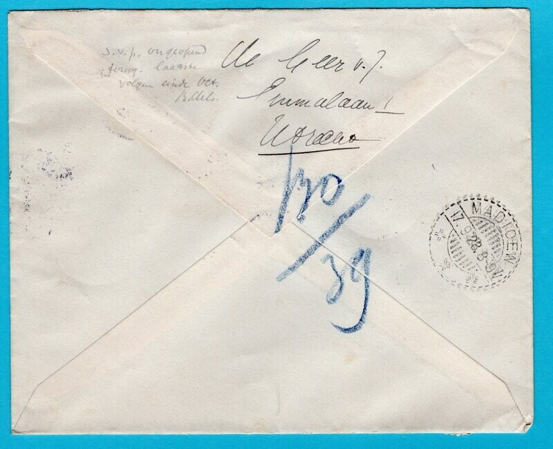 NEDERLAND R luchtpost brief 1928 Vlissingen naar Indië met Olympiade zegel