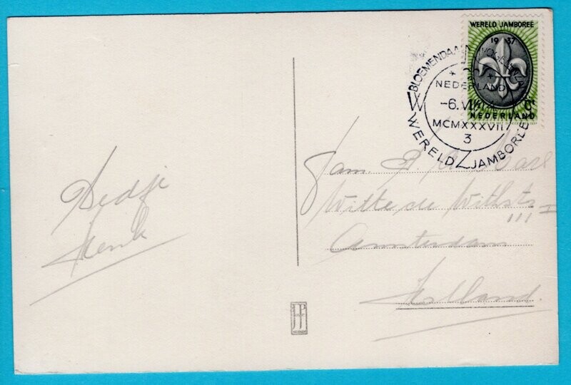 NEDERLAND Jamboree 1937 prentbriefkaart Poolse padvinders