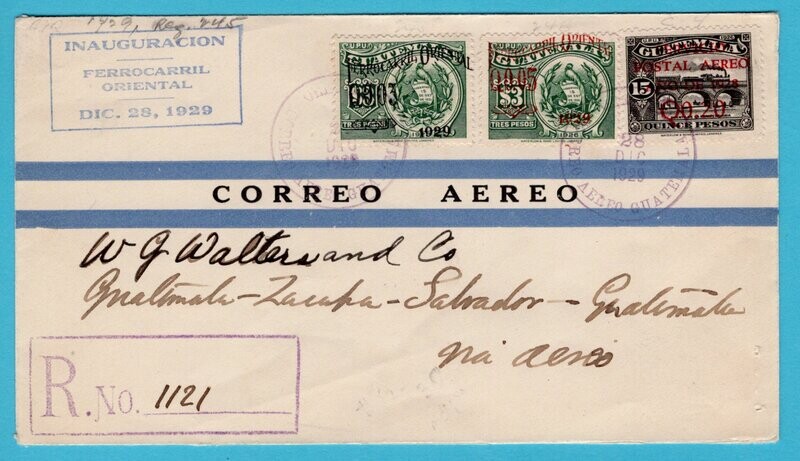 GUATEMALA R air cover 1929 weastern railway inauguration