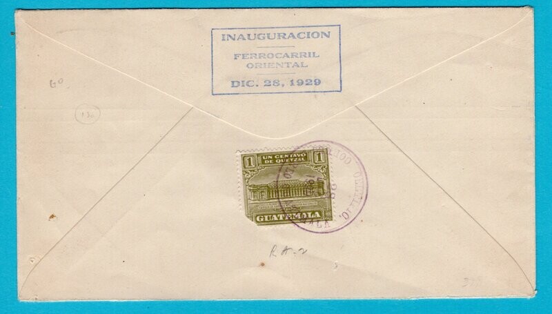 GUATEMALA R air cover 1929 weastern railway inauguration