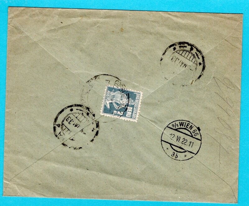 PERU R cover 1922 Huacho to Austria