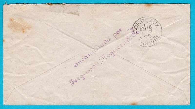 COLOMBIA cover 1895 Barranquilla and Ligne D to France