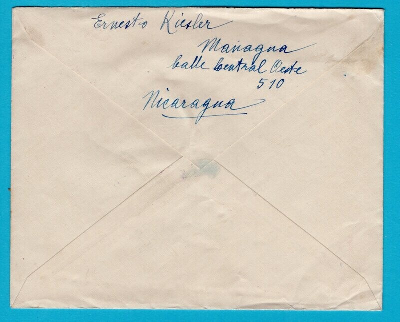 NICARAGUA air cover 1938 Managua to Germany