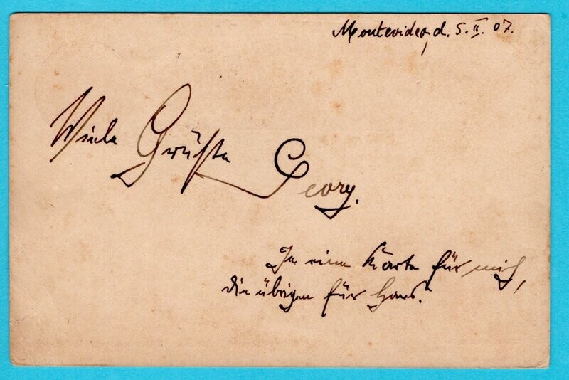 URUGUAY postal card 1907 Montevideo railway station to Germany