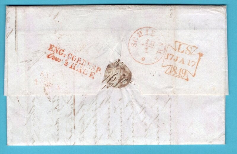 ENGELAND brief 1849 London met "Eng:corrresp./over 's Hage"