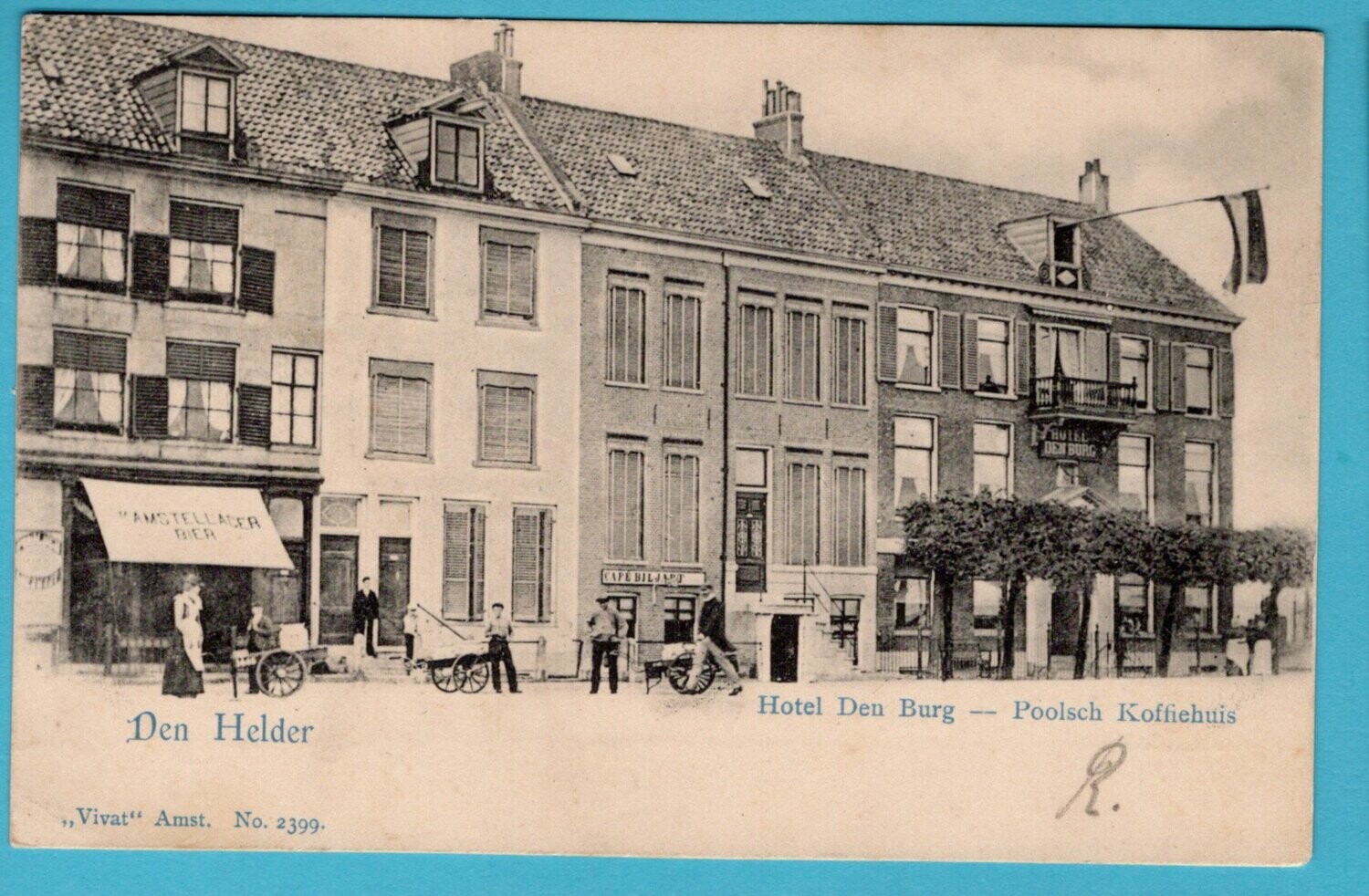 NEDERLAND prentbriefkaart hotel den Burg 1902 Den Helder