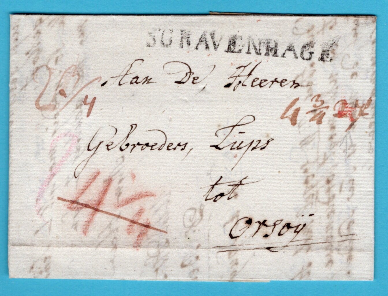 NEDERLAND brief 1817 's Gravenhage met NYMEGEN naar Orsoij