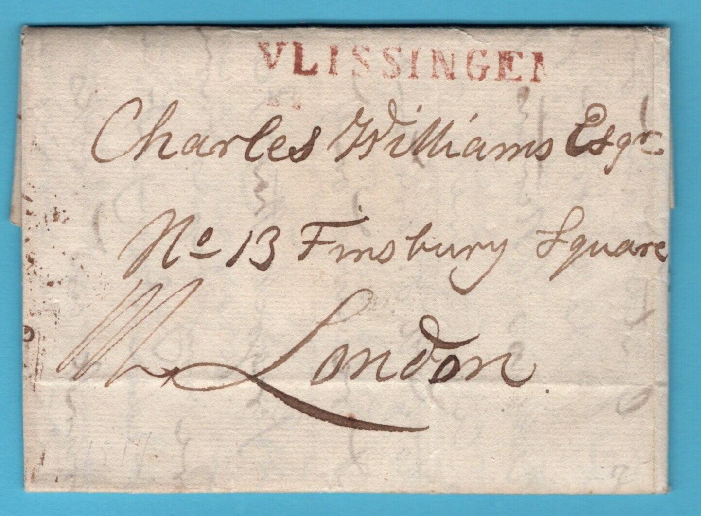 NEDERLAND brief 1817 Antwerpen met VLISSINGEN naar London