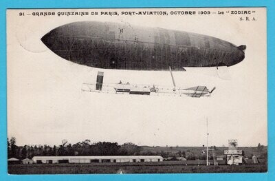 BELGIUM zeppelin card Zodiac 1910 Etterbeek to Brussels