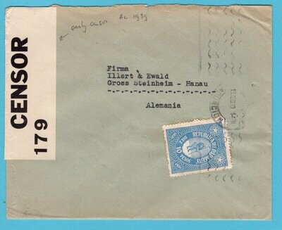 PARAGUAY cover 1939 Asuncion with early censor to Germany