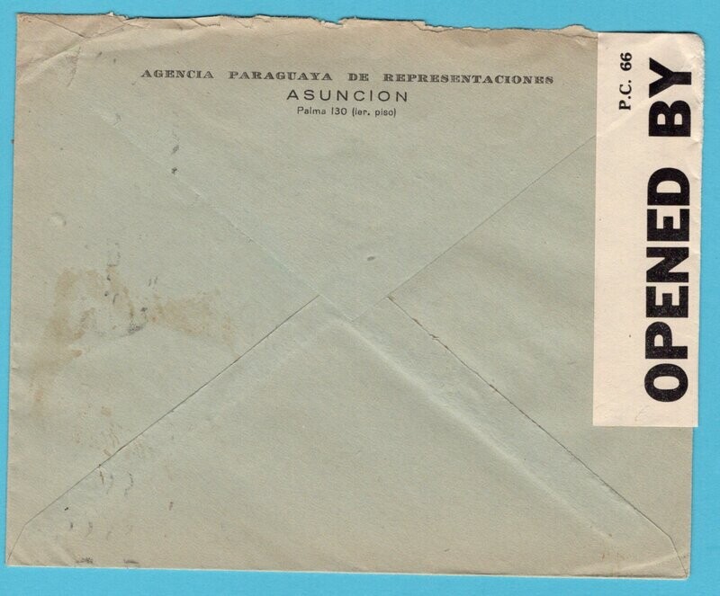 PARAGUAY cover 1939 Asuncion with early censor to Germany