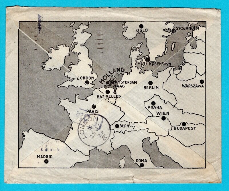 NEDERLAND brief 1929 's Gravenhage naar Engeland en retour