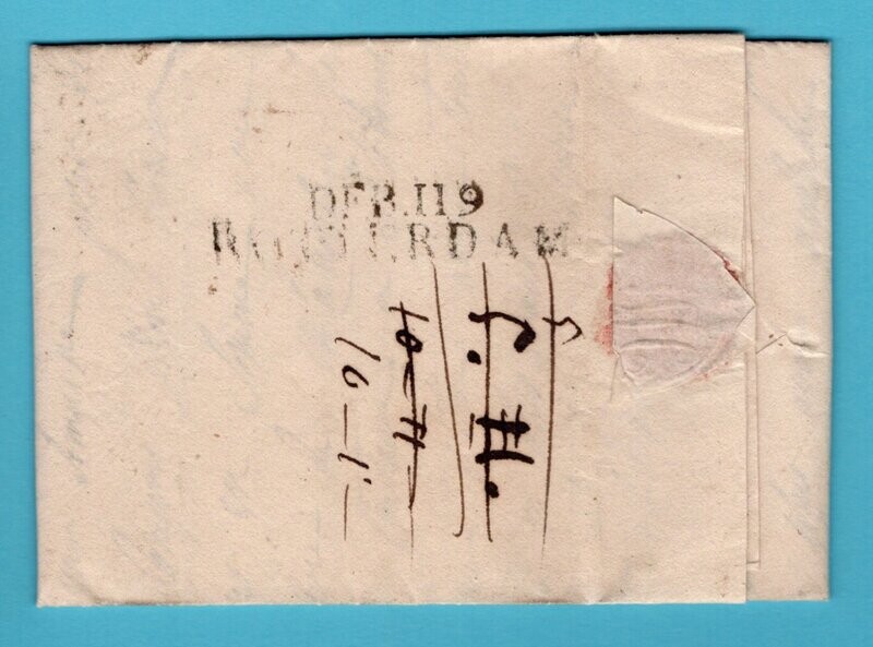 NEDERLAND brief 1816 met "DEB.119/Rotterdam" van Liege - Schiedam