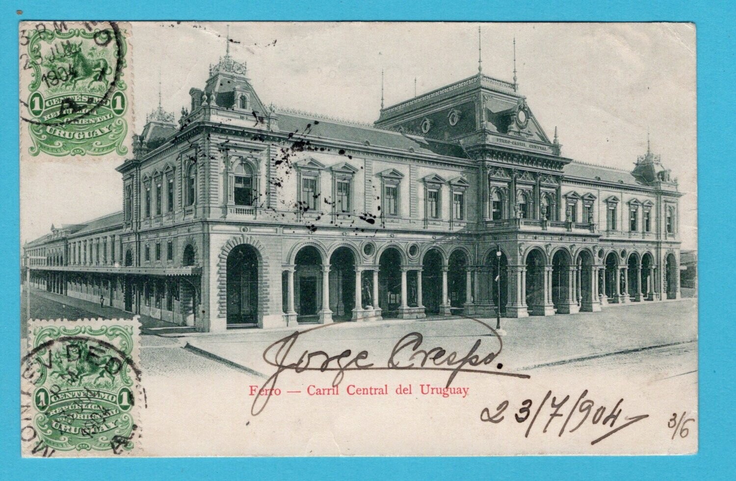URUGUAY PPC 1904 Montevideo to France