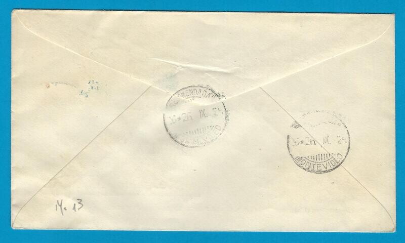 URUGUAY special R flight cover 1925 Montevideo - Rincon