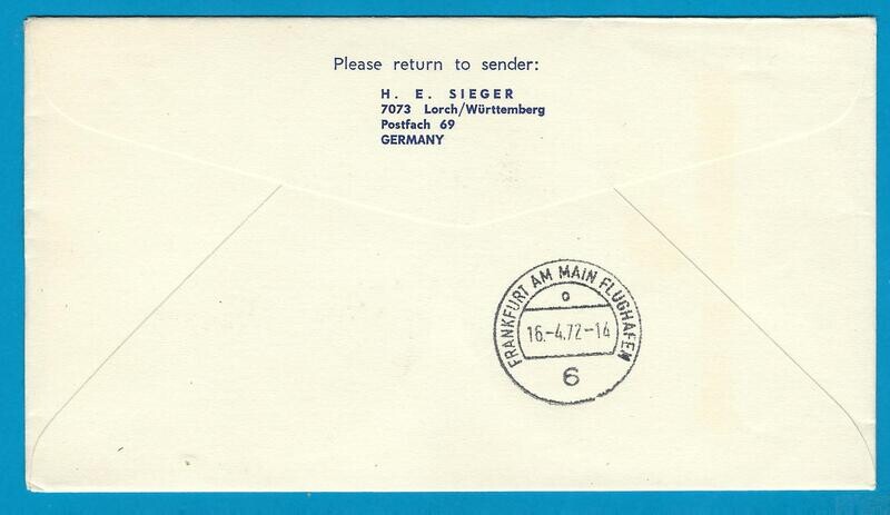 URUGUAY Lufthansa flight cover 1972 with Olympic games sheetlet