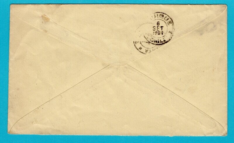 BOLIVIA postal envelope 1904 Oruro to Iquique Chile