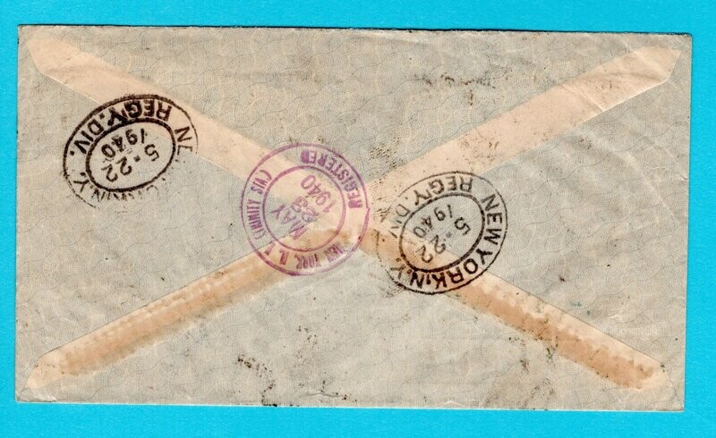 BRAZIL R airmail cover 1940 RdJ to USA