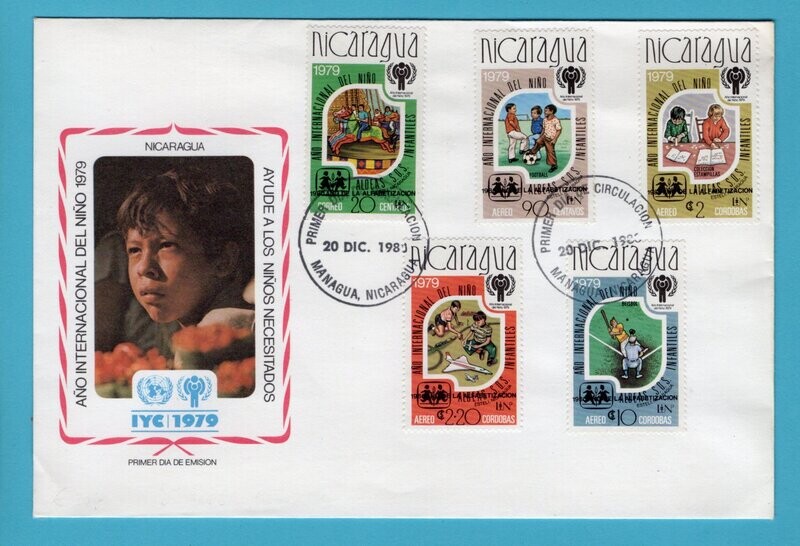 NICARAGUA FDC 1980 Managua with Sandinista overprint