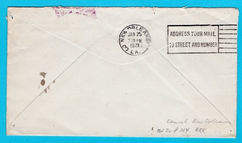 NICARAGUA cover 1921 Bluefields with New Orleans paquebot