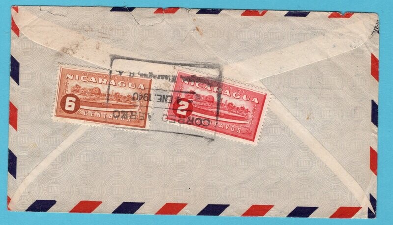 NICARAGUA air cover 1940 Managua to USA