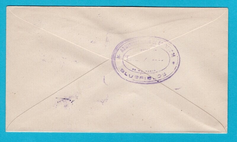 NICARAGUA cover 1903 Bluefields with bisect to Rama
