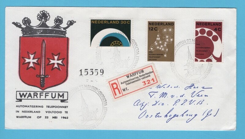 NEDERLAND R brief 1962 Warffum automatisering telefoonnet