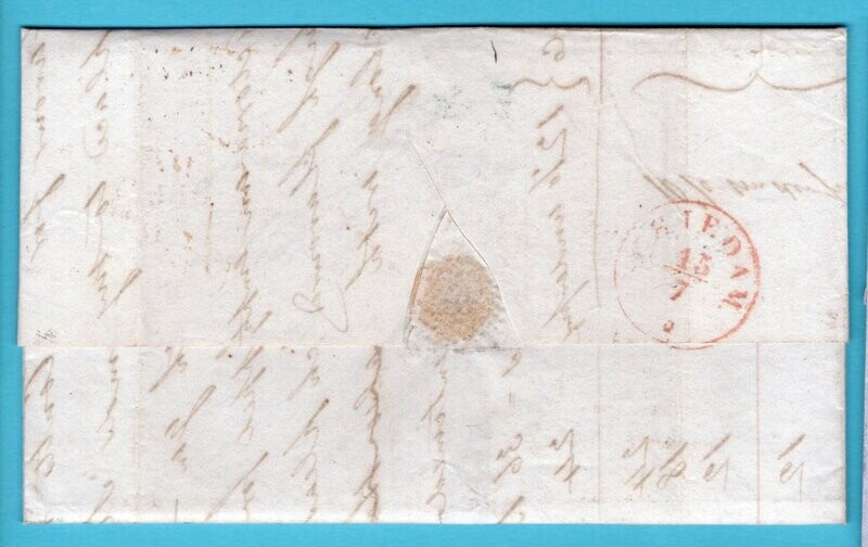 ENGELAND brief 1849 Leith met "Engeland/franco" naar Schiedam