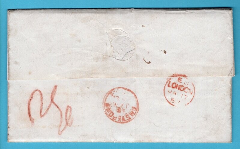 NEDERLAND brief 1868 met "in Zee" North-Shields naar Amsterdam