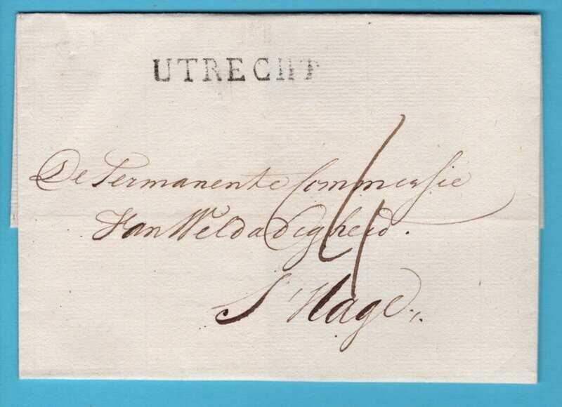 NEDERLAND omslag 1823 Utrecht met "Na Posttijd/den" -Den Haag