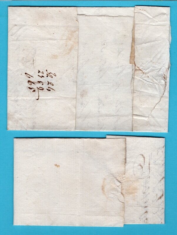 NEDERLAND 2 complete brieven 1822, 1835 naar Alblasserdam