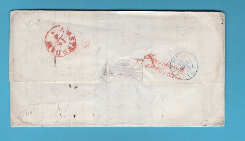 ZWITSERLAND brief 1840 Genève "Frankrijk over Brielle" - Amsterdam