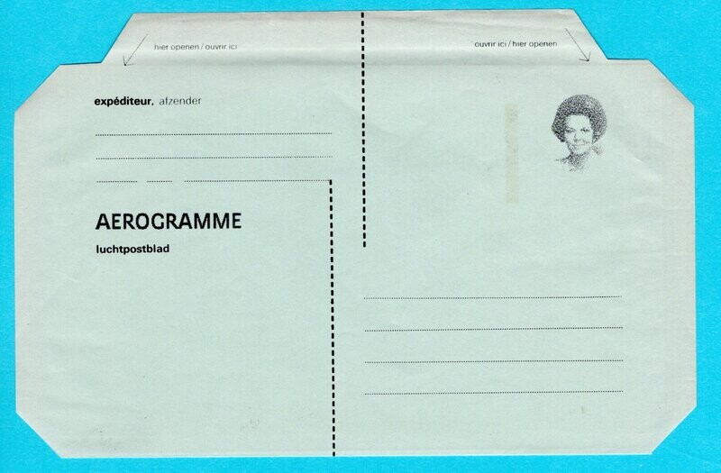 NEDERLAND luchtpostblad #27 zonder waarde inschrift 1982 **