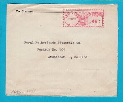 USA brief 13 APR 1940 NY naar Nederland -überroller