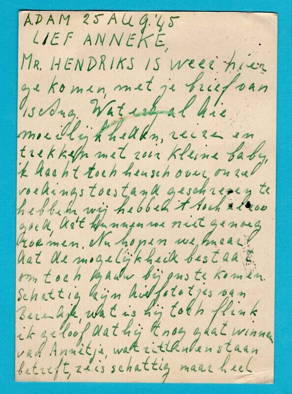 NEDERLAND briefkaart 1945 Amsterdam naar Dutch Hospital Zweden