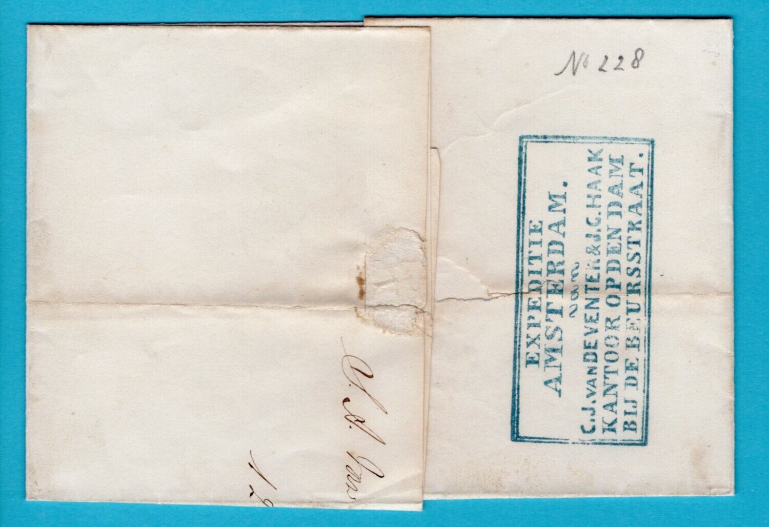NEDERLAND briefomslag 1850 Utrecht per expeditie Koens