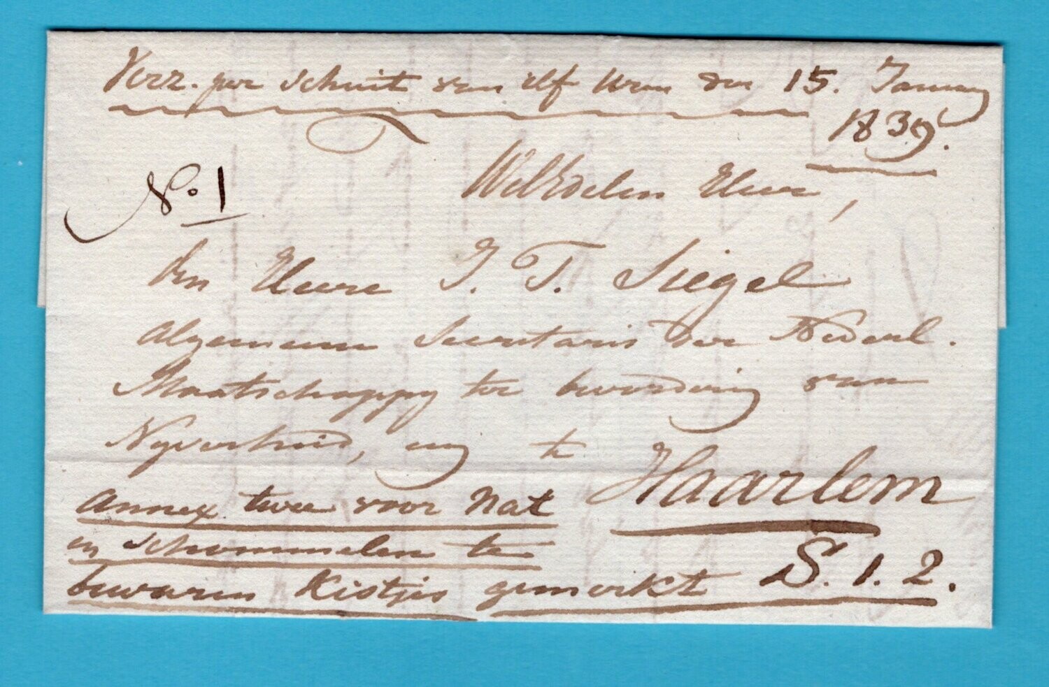 NEDERLAND brief 1839 Amsterdam 