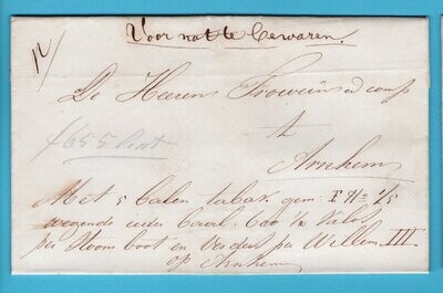 NEDERLAND brief 1860 Druten per Stoomboot en verder per Willem III