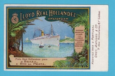 NEDERLAND kaart 1910 Lloyd Real Hollandez