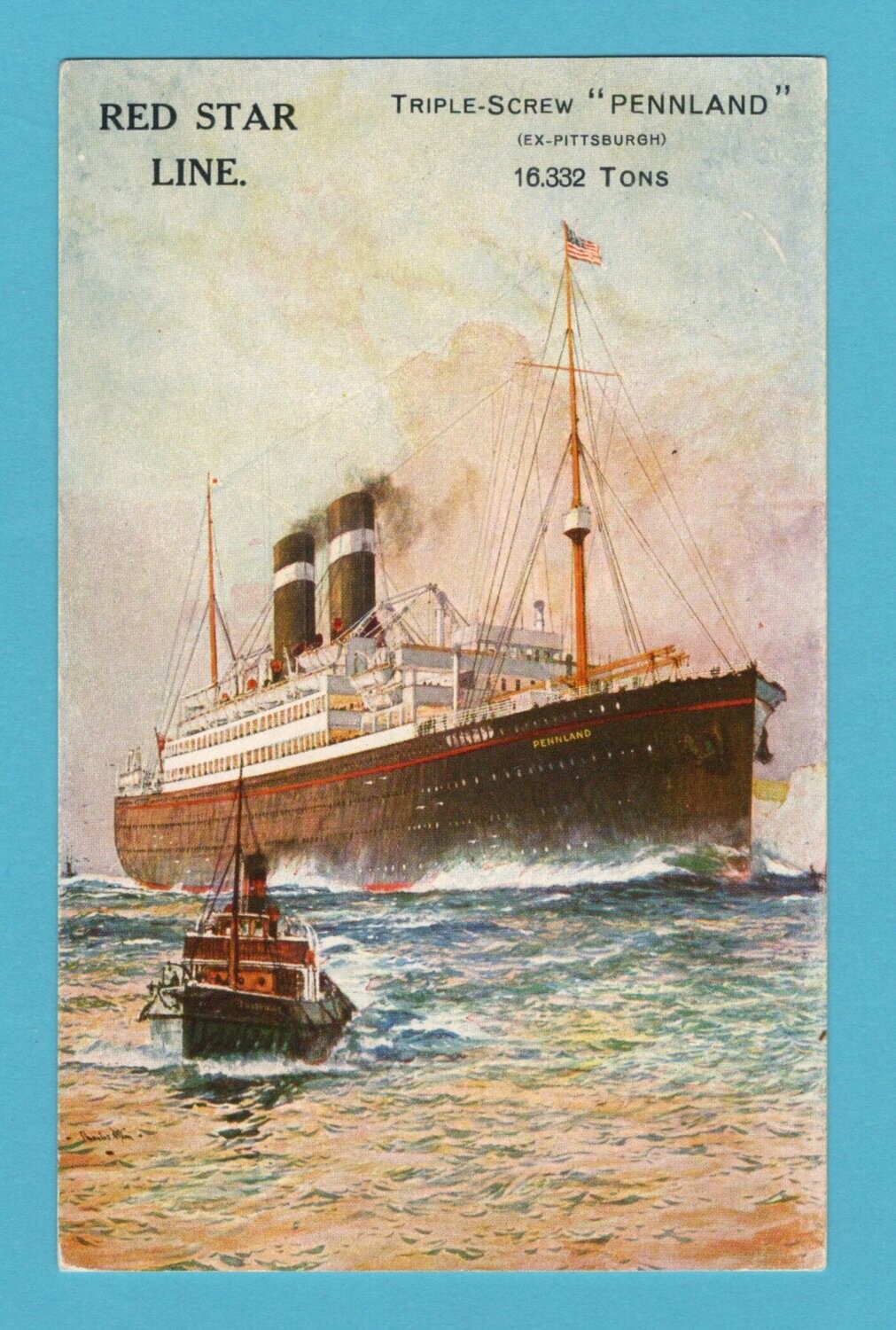NEDERLAND briefkaart Red Star Line 1929 Vlissingen